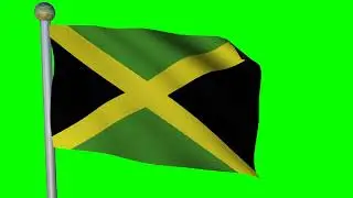 Jamaica Flag #1 - 4K Green Screen FREE high quality effects