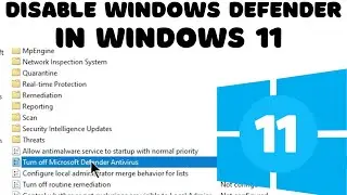 How to Disable Windows Defender in Windows 11