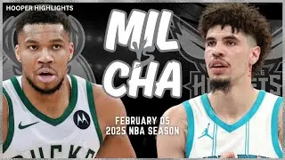 Milwaukee Bucks vs Charlotte Hornets Full Game Highlights | Feb 5 | 2025 NBA Season