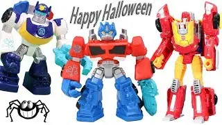 Transformers Funny Halloween Adventures with Optimus Prime, Chase, Hot Rod, Spiderman and More!