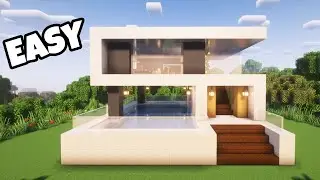 Minecraft: How to build an Easy Modern House with Pool