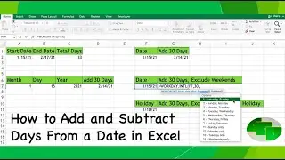 How to Add and Subtract Days From a Date in Excel