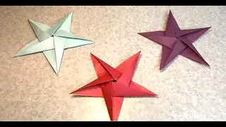 Объемная звезда из бумаги. Как сделать звезду оригами. Origami star