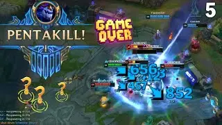 Best Pentakill Moments LOL 5 (Aurelion Sol, Xayah Ranked Pentakill, 1v9 penta...)