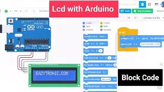 LCD with Arduino Tinkercad | LCD Block Coding | Arduino Project in English