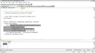SQL Server  Adding Subqueries as Derived Tables