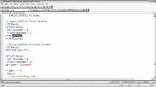 SQL Server  Handling Errors
