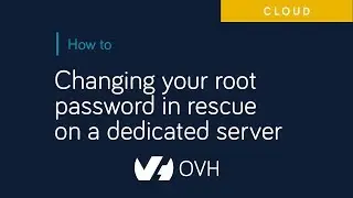 Changing your root password in rescue mode on a dedicated server