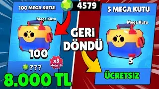 8000 TL BÜTÜN MEGA KUTU TEKLİFLERİNİ SATIN ALDIM! ÜCRETSİZ MEGA KUTU! Brawl Stars