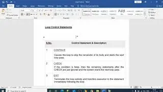 Loop control statement and it's type in sap abap