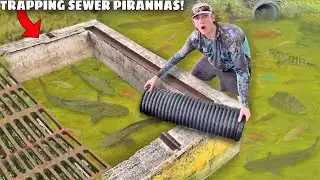 Trapping MONSTER Sewer Piranhas For My POND!