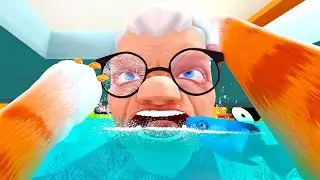 Making Granny DRINK Fish Water - I Am Cat VR