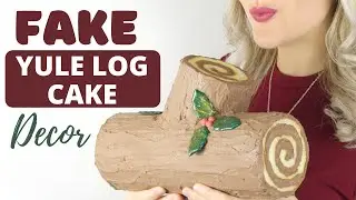 How to make a Fake Yule Log Cake Decor - DIY Christmas Fake Food Room Decor Part 1