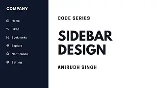 Sidebar Design | Using Pure HTML and CSS | Icons