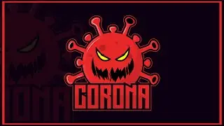 Corona Virus Mascot Logo design Speed art - Adobe Illustrator