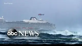 A cruise ship issued a mayday during rough seas off the coast of Norway