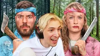 Men Vs Women Survive The Wilderness For $500,000 | xQc Reacts to MrBeast