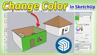 How to change color in Sketchup | sketchup tutorial | sketchup