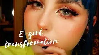 E-girl makeup transformation