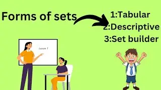 What are 3 Forms of Set - Descriptive method - Tabular method - Set Builder Notation