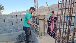 nomadic construction; Construction of Javad house and completion of the foundation wall