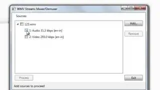 How to demux .wmv file with wmvstreameditor