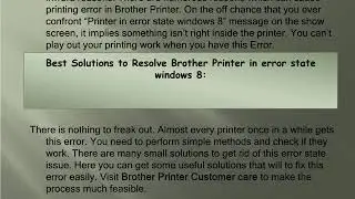 Brother printer error state