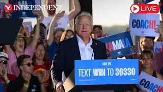 Live: Democratic vice-presidential candidate Tim Walz campaigns in Pennsylvania