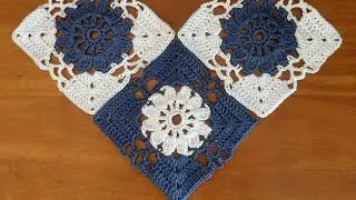 Crochet Granny Square | Crochet Square Motif for Blanket, Table Runner.