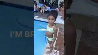 My girl doing her affirmations jumping in the pool 