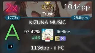 [9.27⭐Live] lifeline | PoppinParty - KIZUNA MUSIC [Trust] +HDDT 97.42% {#43 1044pp 2❌} - osu!