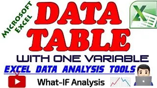 How to Create Data Table with One Variable | Data Analysis | What-If Analysis Tools Microsoft Excel