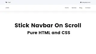 Stick Navbar On Scroll | Using HTML and CSS