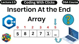 C++ program to insert element at the end of an array - Insertion at the end - Array Data Structure