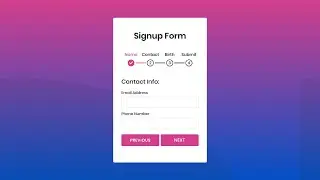 Multi Step Form with Step Progress Bar in HTML CSS & JavaScript [Part -2]