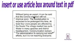 How to insert or use article box around the text in a pdf document using Foxit PhantomPDF