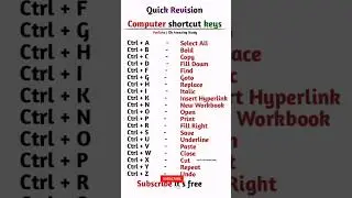 computer shortcut key  | Ctrl A to Ctrl Z shortcut keys #computer #shorts #shortcut