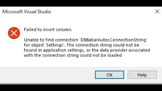 failed to add column dataset designer unable to find connection myconn || Solved