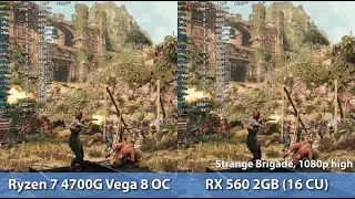 Radeon RX 560 vs Ryzen 7 4700G (Pro 4750G) Vega 8 OC. GPU Comparison. Not there yet.