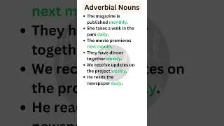 Adverbial Nouns in English Grammar 