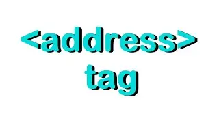 Address Tag in HTML