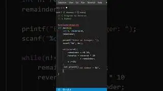 C Programming- C Program to Reverse a Number