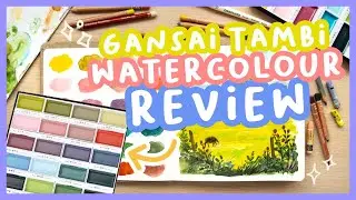 Using Kuretake Gansai Tambi watercolours for the first time! Painting process 🎨