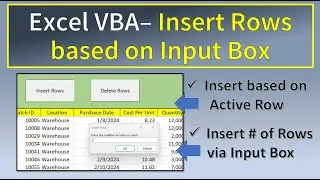 Excel VBA Insert Rows from Input Box