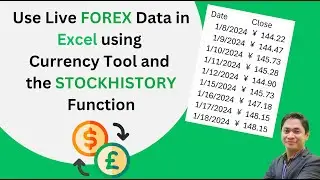 Perform FOREX or Currency Exchange in Excel using Currency Tool and the STOCKHISTORY Function