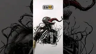 drawing venom 5 sec, 30 min and 2 hr #shorts