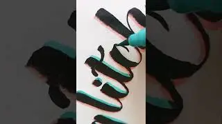 Glitch effect calligraphy. #art #satisfying #youtubeshorts #shorts