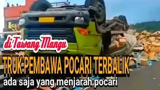 TRUK POCARI SWET TERGULING DI TAWANG MANGGU.KARANGANYAR.