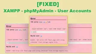 Fix Error phpMyAdmin #1030 - Got error 176 