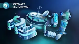 3D Rocket Spaceship in Illustrator 2021 [Speed Art Drawing]